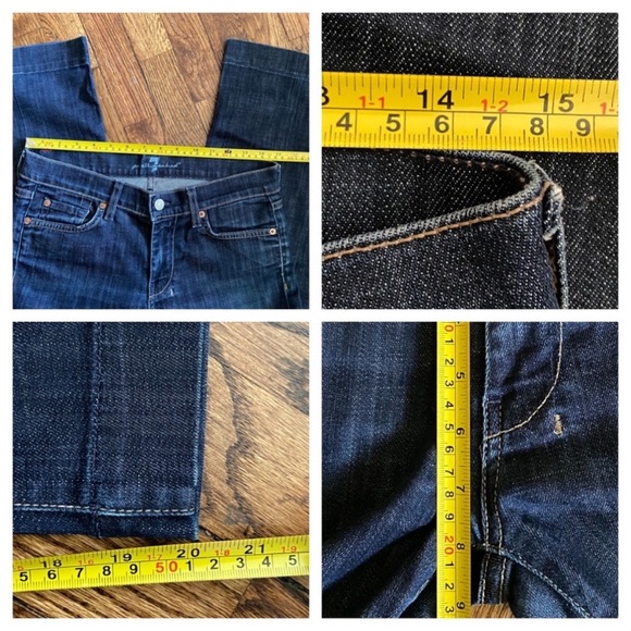 7 For All Mankind Women’s Dojo Capri Crop Dark Blue Jeans Size 27 - Picture 8 of 8